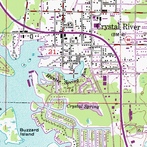Topographic Map of Hunter Spring Run, FL