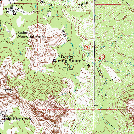 Topographic Map of Devils Dining Room, AZ