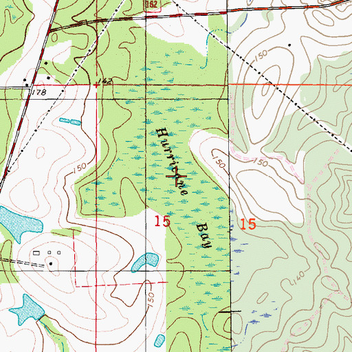 Topographic Map of Hurricane Bay, FL