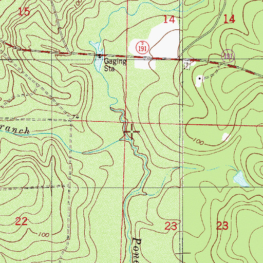 Topographic Map of Hurricane Branch, FL