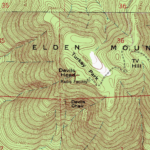 Topographic Map of Devils Head, AZ