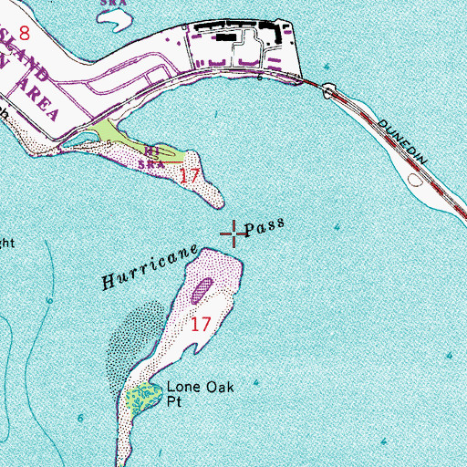 Topographic Map of Hurricane Pass, FL