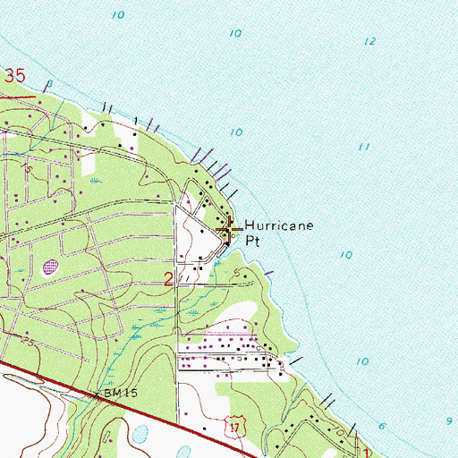 Topographic Map of Hurricane Point, FL