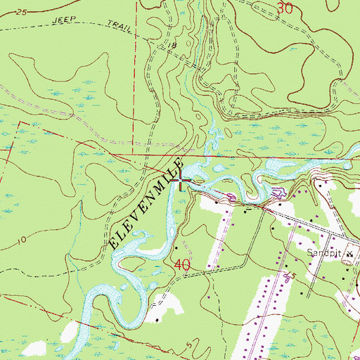 Topographic Map of Hurst Branch, FL