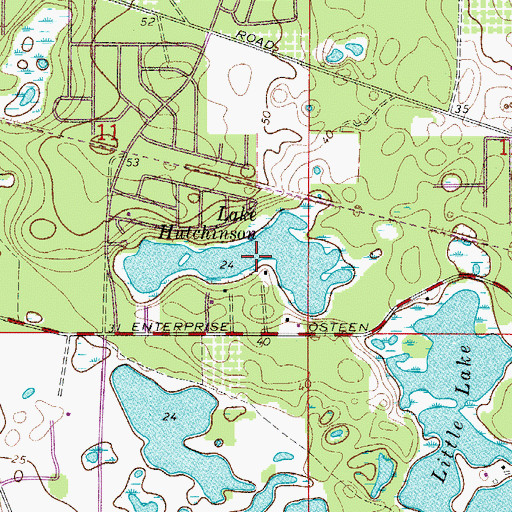 Topographic Map of Lake Hutchinson, FL