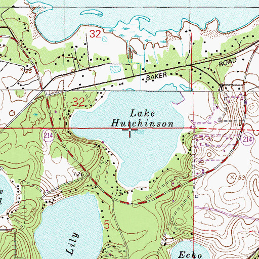 Topographic Map of Lake Hutchinson, FL