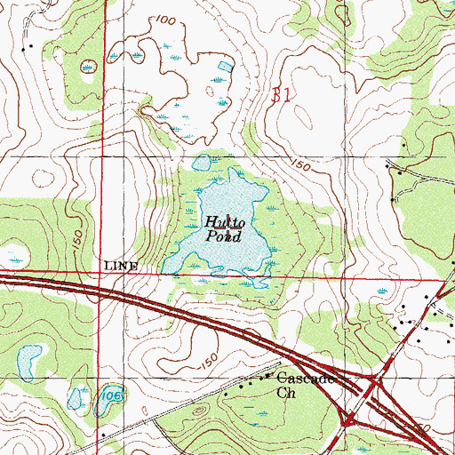 Topographic Map of Hutto Pond, FL