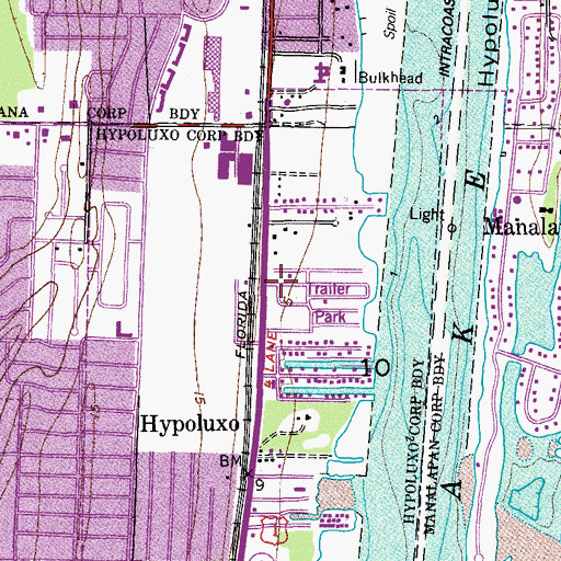 Topographic Map of Hypoluxo, FL