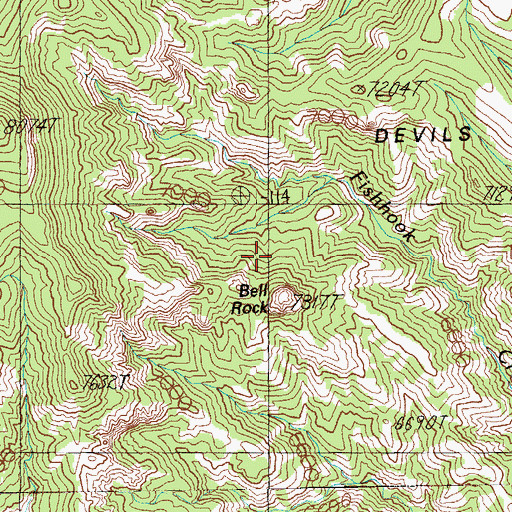 Topographic Map of Devils Washboard, AZ