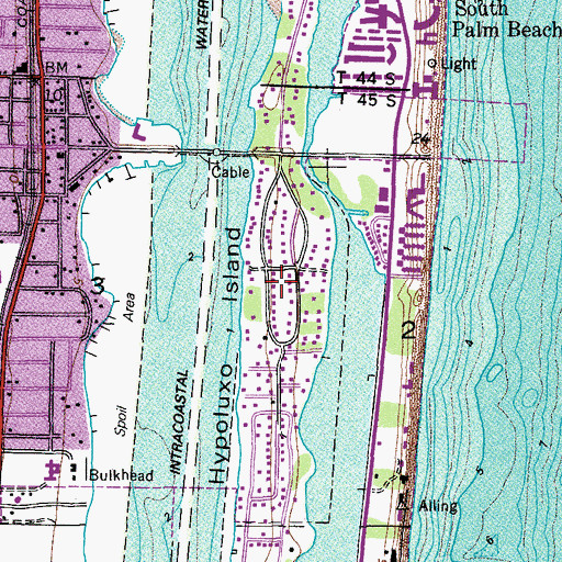 Topographic Map of Hypoluxo Island, FL