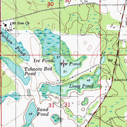 Topographic Map of Ice Pond, FL
