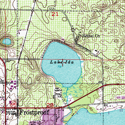 Topographic Map of Lake Ida, FL