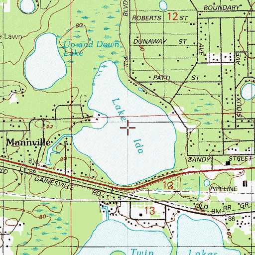 Topographic Map of Lake Ida, FL