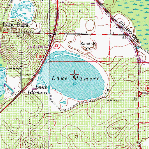 Topographic Map of Lake Idamere, FL