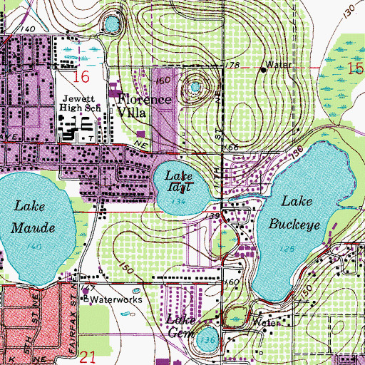 Topographic Map of Lake Idyl, FL