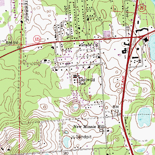 Topographic Map of Idylwild Elementary School, FL