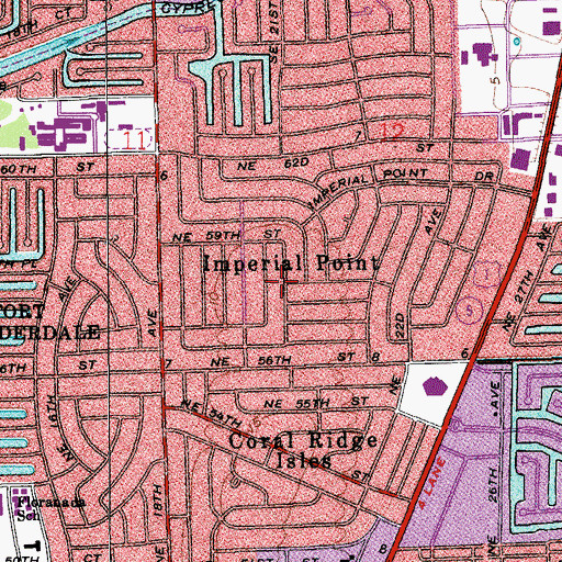 Topographic Map of Imperial Point, FL