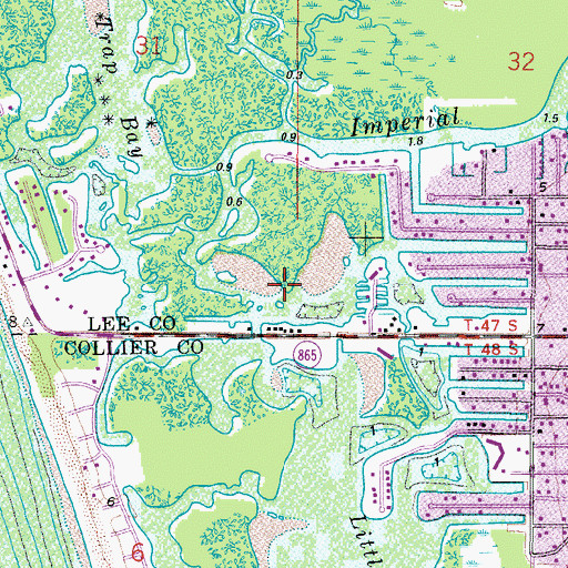 Topographic Map of Imperial River, FL