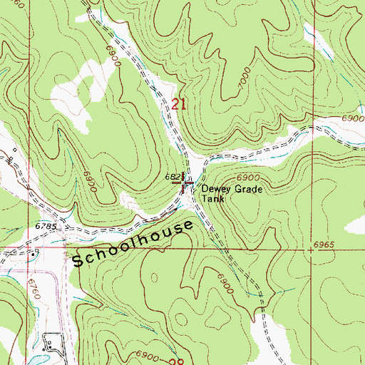 Topographic Map of Dewey Grade Tank, AZ