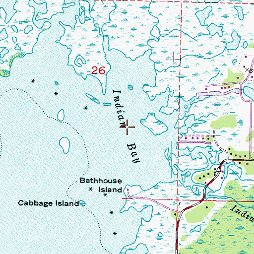 Topographic Map of Indian Bay, FL