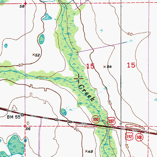 Topographic Map of Indian Branch, FL