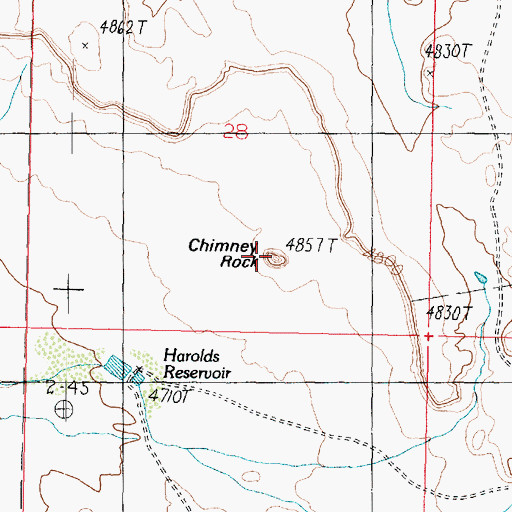 Topographic Map of Chimney Rock, AZ