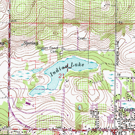 Topographic Map of Indian Lake, FL