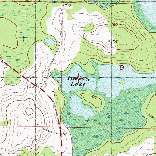 Topographic Map of Indian Lake, FL