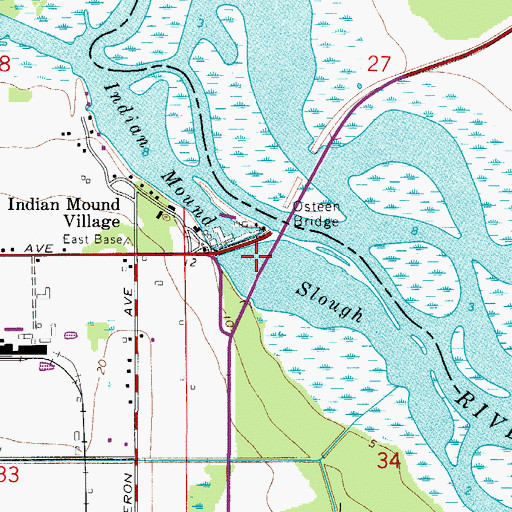 Topographic Map of Indian Mound Slough, FL