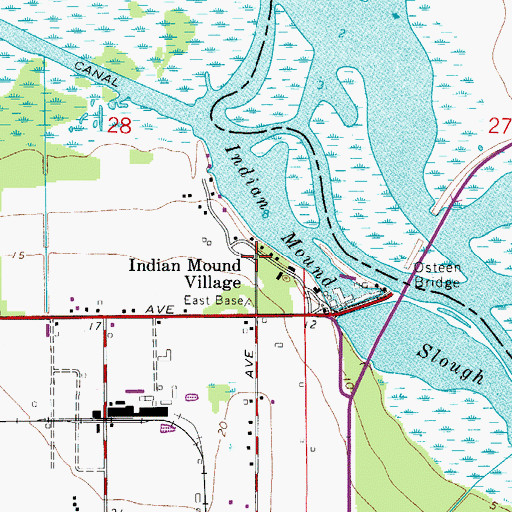 Topographic Map of Indian Mound Village, FL