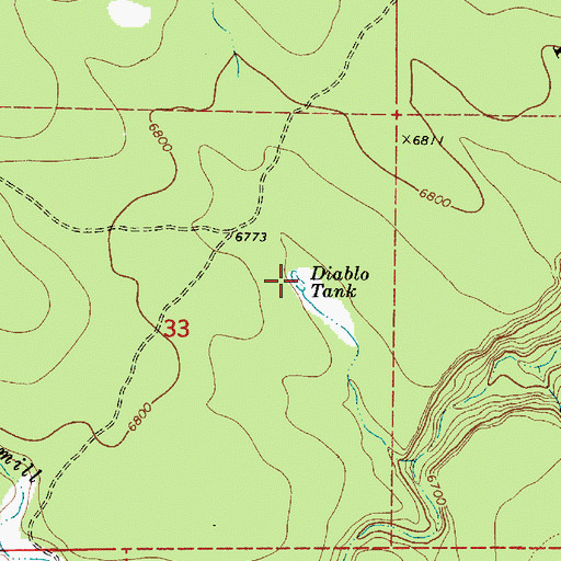 Topographic Map of Diablo Tank, AZ