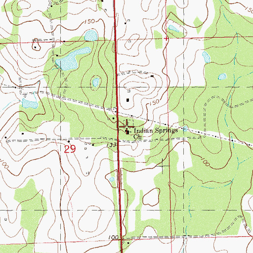 Topographic Map of Indian Springs Church, FL