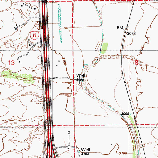 Topographic Map of Diablo Wash, AZ