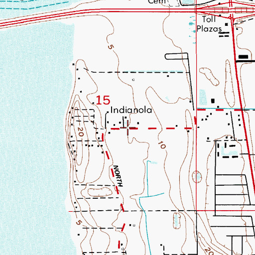 Topographic Map of Indianola, FL