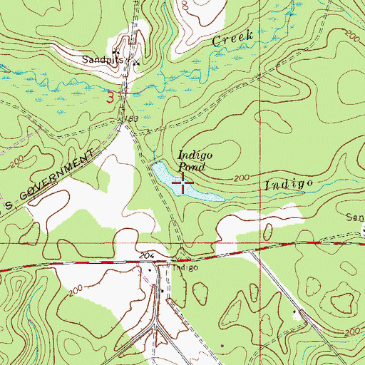 Topographic Map of Indigo Pond, FL
