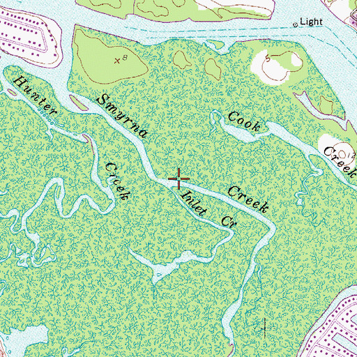 Topographic Map of Inlet Creek, FL