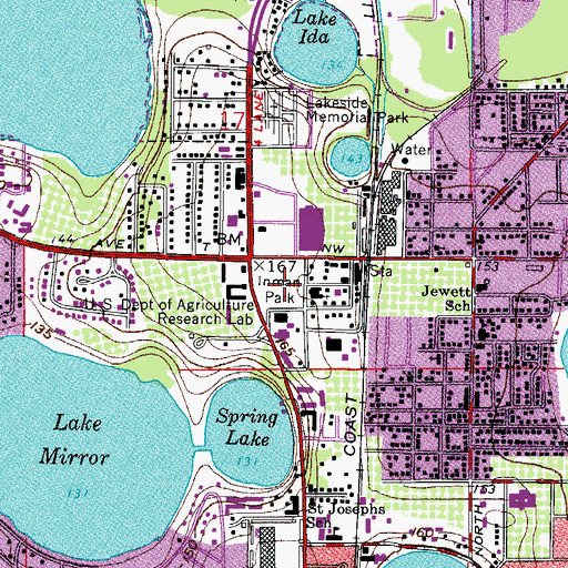 Topographic Map of Inman Park, FL