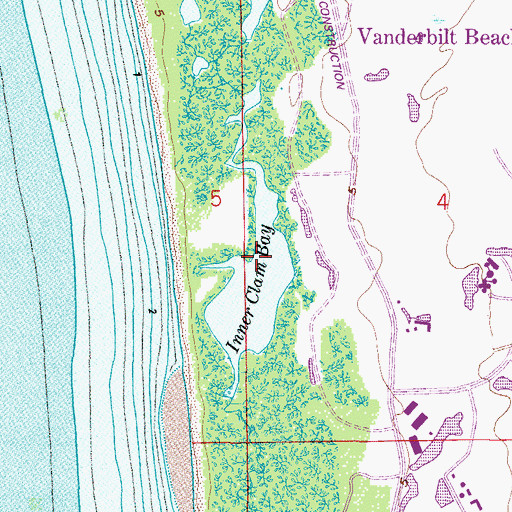 Topographic Map of Inner Clam Bay, FL