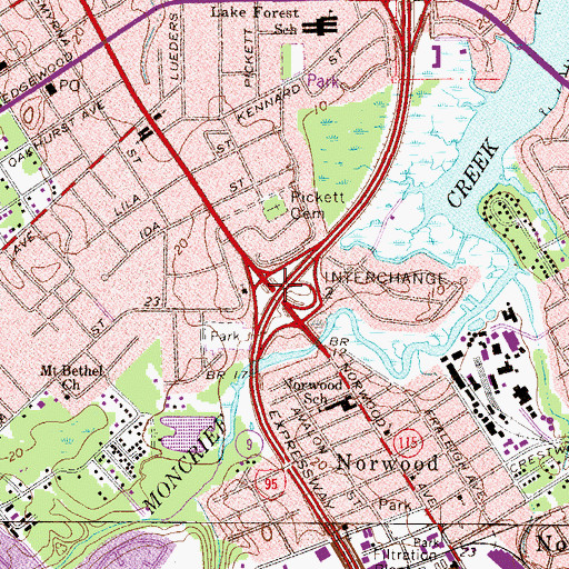 Topographic Map of Interchange 2, FL
