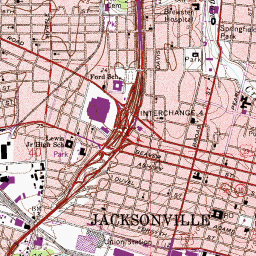 Topographic Map of Interchange 4, FL