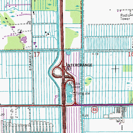 Topographic Map of Interchange 7, FL