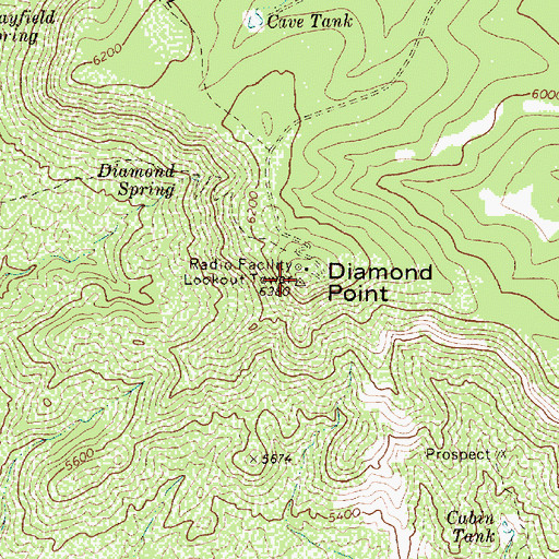Topographic Map of Diamond Point, AZ