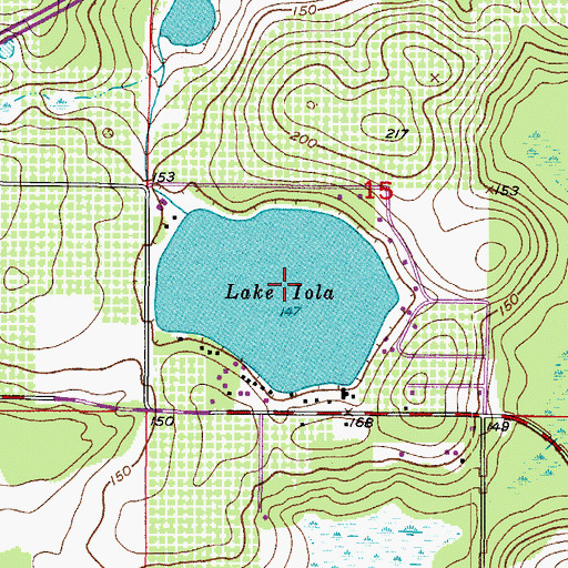 Topographic Map of Lake Iola, FL