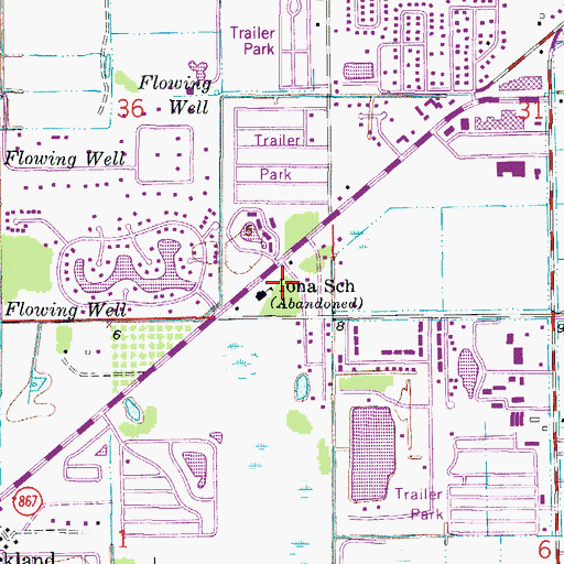 Topographic Map of Iona School, FL