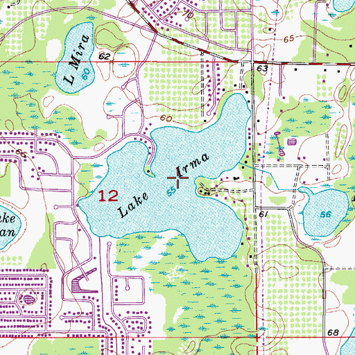 Topographic Map of Lake Irma, FL
