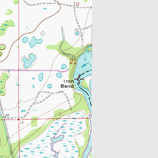 Topographic Map of Iron Bend, FL