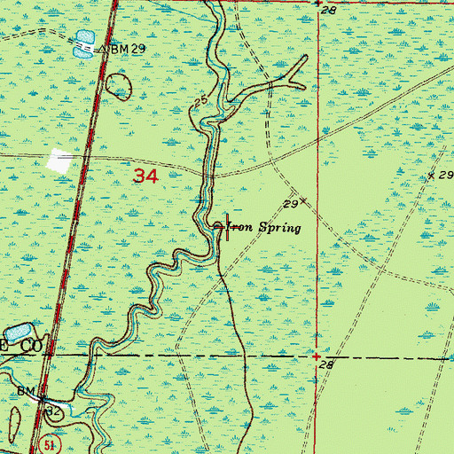 Topographic Map of Iron Spring, FL