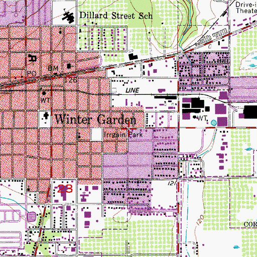 Topographic Map of Irrgain Park, FL