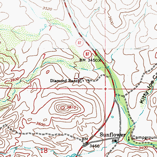 Topographic Map of Diamond Ranch, AZ
