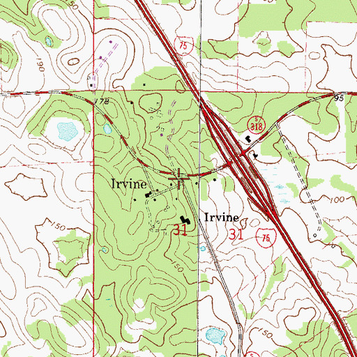 Topographic Map of Irvine, FL